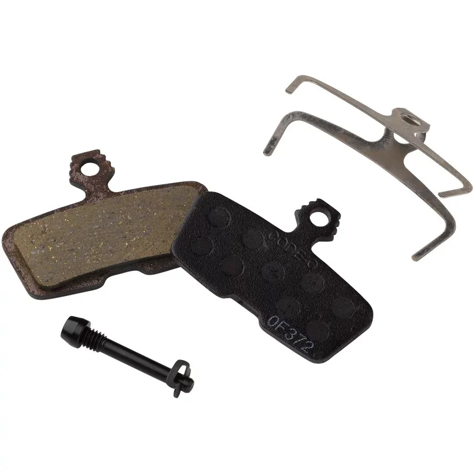 Organické brzdové destičky pro SRAM Motive, detail materiálu a tvaru